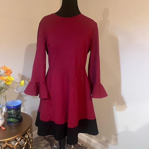 kate spade Dresses & Skirts - Kate Spade Red Fit and Flare Bell Sleeve Dress